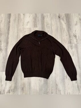 W.H. Belk Sportswear 100% Fine Pima Cotton Quarter Zip Sweater Medium